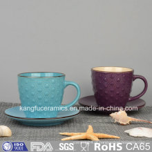 Caneca de café cerâmica do esmalte colorido